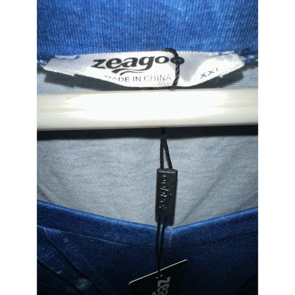 Zeagoo Top, Woman's Plus Size 2xl Blue Floral, Polyester Blend NEW - Picture 3 of 4